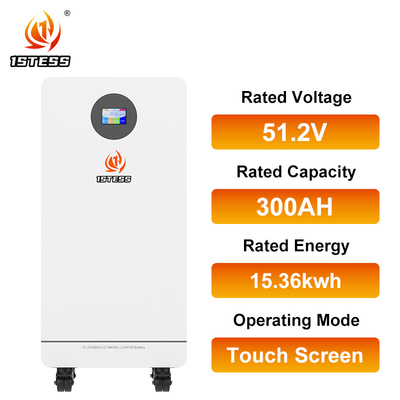 51.2V 300Ah 15.36kWh Batterie de stockage d'énergie Lifepo4 Batterie au lithium pour l'énergie domestique