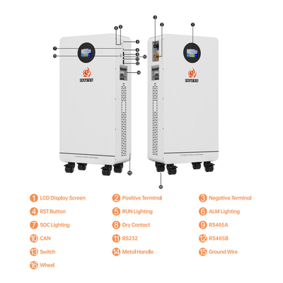 51.2V 300Ah 15.36kwh Système de stockage d'énergie solaire batterie Lifepo4 batterie au lithium
