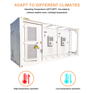 500kW 1MW batterie au lithium ESS Système de batterie à énergie solaire Récipient 1 MWh 2 MWh Pour le commerce