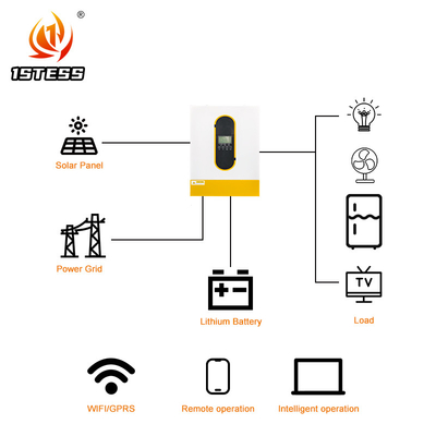 Mode de charge MPPT 48V 120A 6.2KW Inverseur solaire hybride pour les solutions d'alimentation électrique sur le réseau et hors réseau