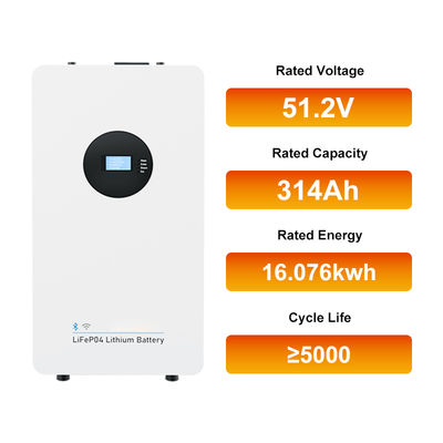 Pack de batterie solaire tout-en-un 51,2 V 16 kWh 314 Ah pour le stockage d'énergie domestique