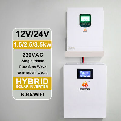 1500W 24V et 2500W 24V hors réseau Inverseur hybride Pure Sine Wave MPPT Batterie à basse tension à phase unique Système solaire