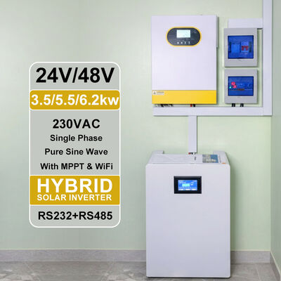 3.5KW 24V Invertisseur solaire MPPT à onde sinusoïdale pure Sortie 230Vac en phase unique avec communication par batterie au lithium RS485