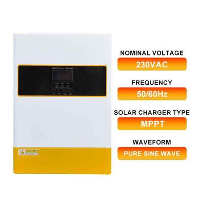 6.2KW Inverseur d'énergie solaire 500VDC Max PV Entrée CA Charge 80A Charge totale 120A
