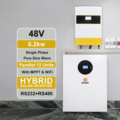 120A MPPT Inverseur solaire 6.2KW 12 Unités parallèles Capable de temps de transfert de 10 ms